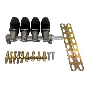 LN-LIG1 4 Cylinder Black Injector Rail for 2 Ohm / 3 Ohm Sequential Injection