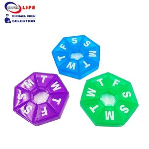 New small pill case medicine pill box round with print