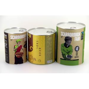 UV Coating Easy Open End Cardboard Paper Composite Cans For Daily Foods / candy