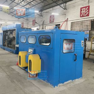 Automatic Double Spool Take Up Machine , Copper Aluminum Wire Drawing Machine