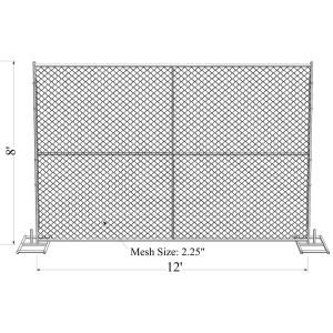 chain link temporary construction fence panels 6FT X 10F Mesh 2 3/8 " x 2 3/8" (