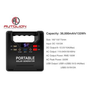 Emergency tool All in one solar generator 110V 240V portable 200W solar panel