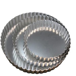 Rk Bakeware China- Hard Anodized Aluminum Loose Base Fluted Quiche Pan