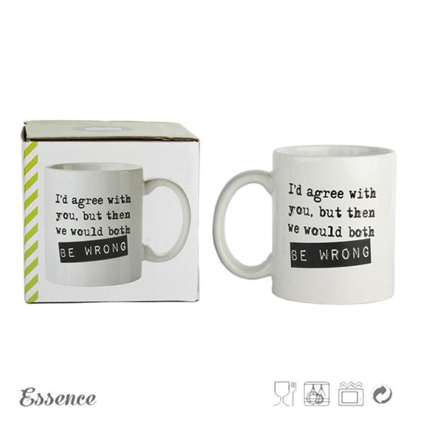 Quality Customized Logo 11OZ Ceramic Stoneware Mugs High Temperature Glossy Glaze wholesale