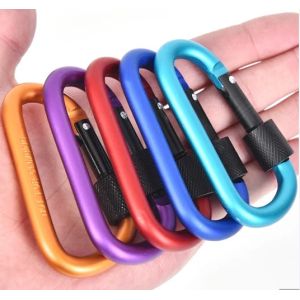 D Shaped Screw Locking Type Extra Large Carabiner Hook Self Locking Carabiner
