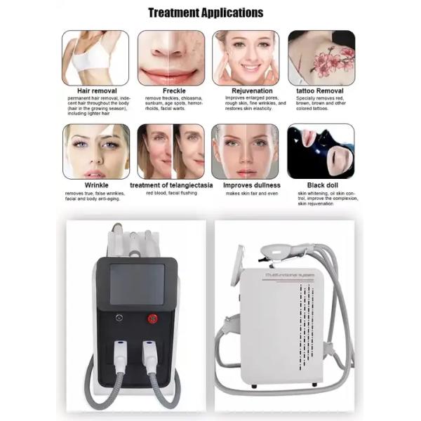 Portable Multifunction 3 In 1 Q-switched IPL+RF+Nd Yag Laser Hair Tattoo Removal Machine