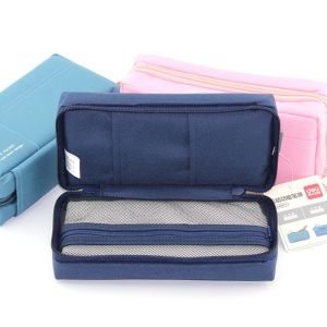 Canvas Multi - compartments Storage Stationery Student Pencil Pouches