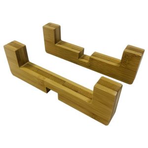 Single Multicolor Dog Bowl Holder Made of Natural Bamboo Add Bowl 7.5cm Height