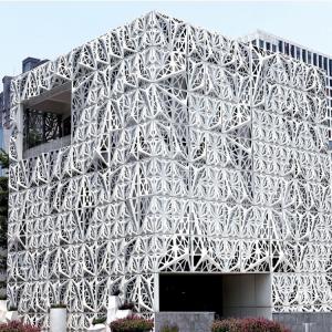 Cheap Decorative Metal Curtain Wall 3D Aluminum Perforated Cladding Panels for sale