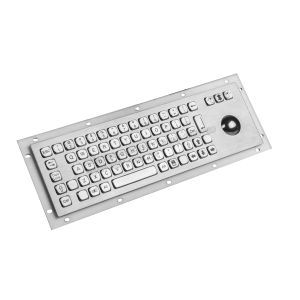 Ruggedized Waterproof Panel Mount Keyboard With Trackball , 38mm Optical
