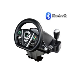 Bluetooth Wireless Video Game Steering Wheel Built In Lithium Battery