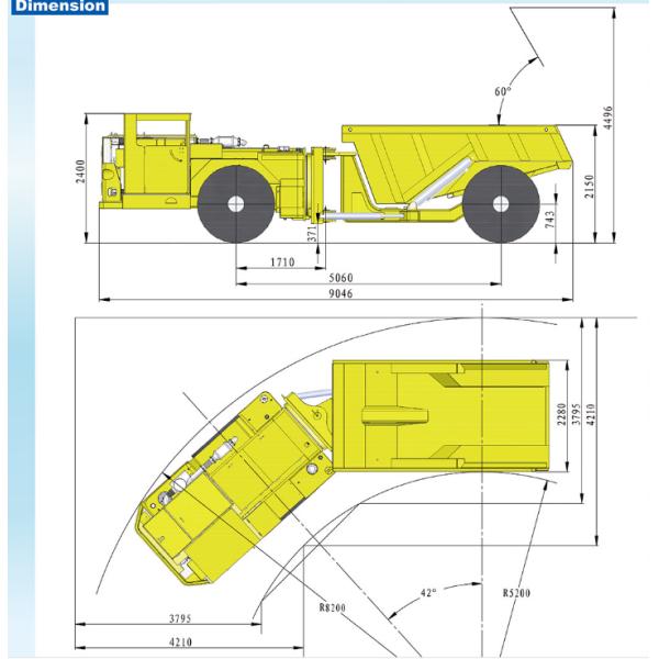 10 CBM Mini Underground Mining Machines With Cummins Egine / Mining Dump Truck