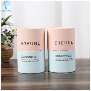 Cheap Compostable Cylindrical Paper Box With Curled Edges Silk Screen Printing for sale