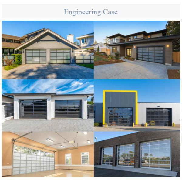 40mm UV Proof Vertical Lift Modern sectional overhead full view Aluminum Sectional Door