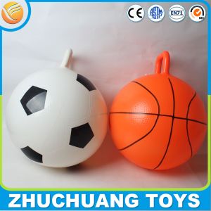 Cheap printed pvc jumping foot ball and basketball hoppers for sale