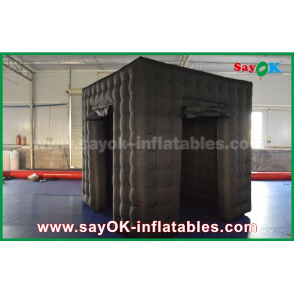 Inflatable Photo Studio 2 Doors Inflatable Photo Booth With LED Light Oxford Cloth 2.5m Black