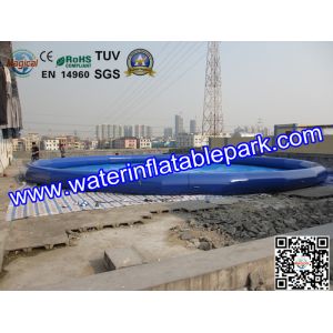 Bule 10m Inflatable Water Pool , Round Inflatable Pool For Water Park