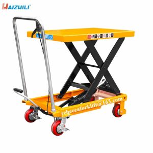 500kg Load Capacity Manual Scissor Lift Table With Convenient Foot Pump