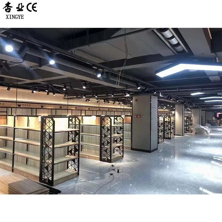 Factory New Design custom shelf one step supermarket steel shelves