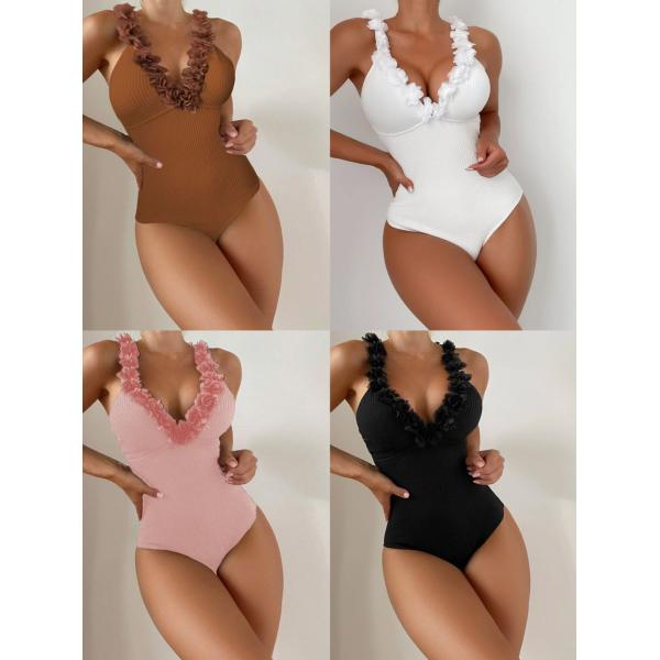 Quality Vacation Occasion Swimming Suits Bikini with Solid Pattern and Ruched Features wholesale