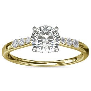 Round Shape 9K Silver Ring With 6MM 1.0ct White Moissanite Stone