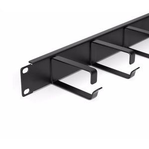 1U Rack Mount Horizontal Metal Cable Manager Single Sided 5 Snapin D Rings