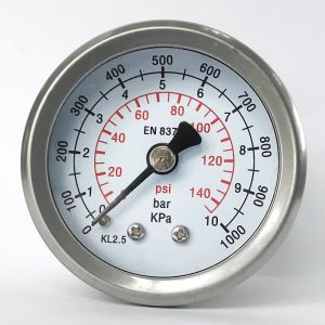 China 10 Bar All Stainless Steel Pressure Gauge EN 837-1 Back Mount Manometer Heating System on sale