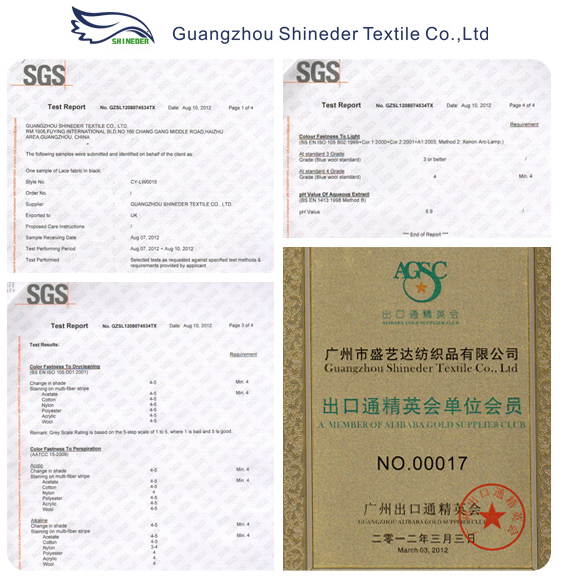 100 Nylon Bridal Chantilly Lace Swiss Voile Lace Fabric , Custom Printed