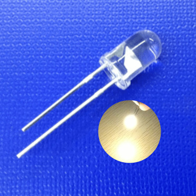 LED Light Emitting Diode 5mm 2700K Warm White 25000mcd High Intensity Round