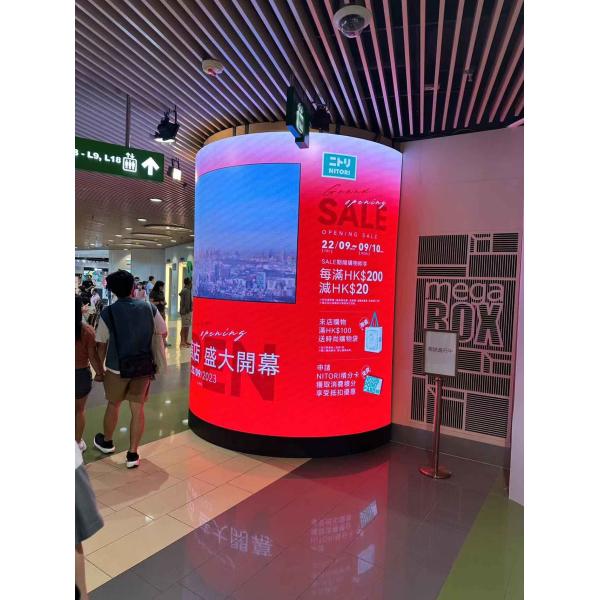 Soft P2 Curve Indoor Fixed Led Screen Cylinder Wall In Shopping Center