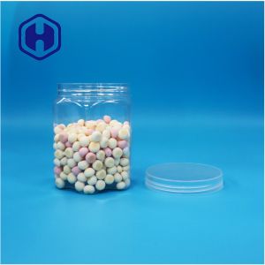 Hexagonal Plastic Candy Cookies Nuts Jar Featuring Screw Lid Design And Wavy