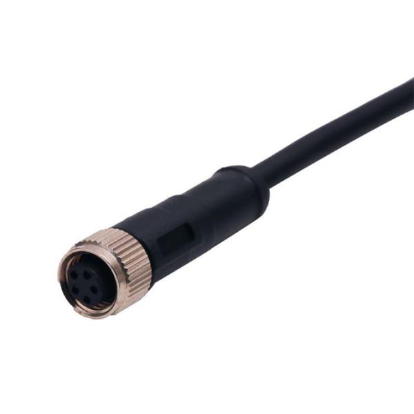 IP67 Waterproof Straight M12 5 Pins Female Shielded Plug Connectors For Electrical