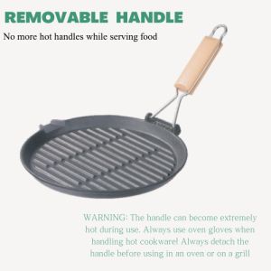 27cm Cast Iron Grill Griddle 10inch With Folding Handle ISO9001
