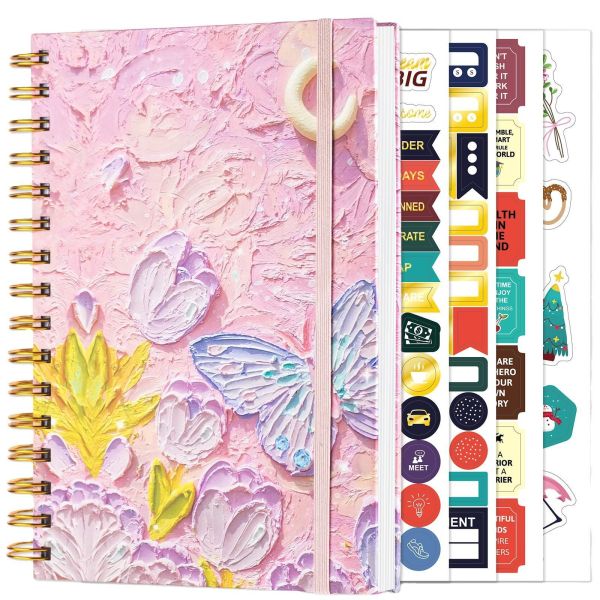 Quality Spiral Notebook A5 Leather Hardcover Loose-Leaf Planner Lined Diary 92 Sheets Thickened Notebook wholesale