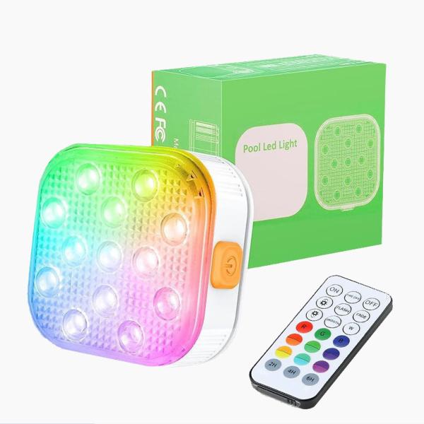 Quality Swimming Pool Lights Rechargeable Submersible LED Lights with Remote IP68 Underwater Pool Lights Built-in 2600mAh Battery wholesale