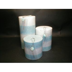 100% palm wax 2 color tones scented pillar candle with pearl and printing