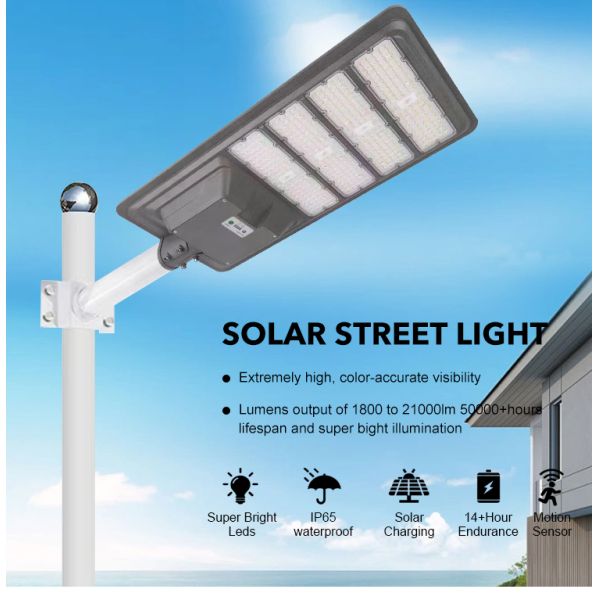 Quality Outdoor All in One Motion Sensor ABS Solar LED Street Lamp 100W 200W 300W 500W LED Solar Street Light wholesale