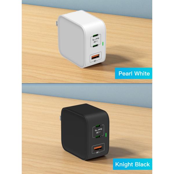 Foldable UK EU Plug Mini Mobile Phone PD QC3.0 QC4.0 3 Ports USB GAN Charger