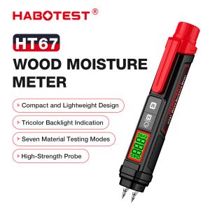 HT67 Digital Wood Moisture Meter Professional Wood Humidity Tester 0~58%
