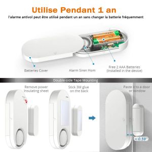 Peroptimist Door Windows Open Magnetic Security Sensor Pool Door Alarm Wireless