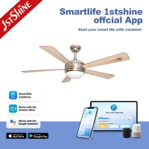 Metal Lamp Body Material 52 Inch Ceiling Fan with Remote Control and 360 Degree