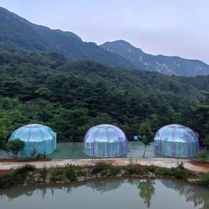PC Transparent Dome House Clear Bubble Tents With Lighting System And UV
