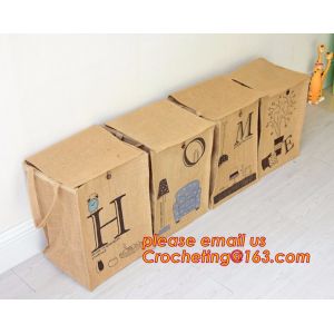 Custom-built hot sale jute clothes store receive cube storage basket, jute dirty