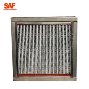 Cheap Aluminum Frame High Temperature Hepa Filters With 22 Pleats Per 20 Centimeter for sale