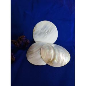White Color Natural Mother Of Pearl MOP plate in 8cm or 10cm or customized size available