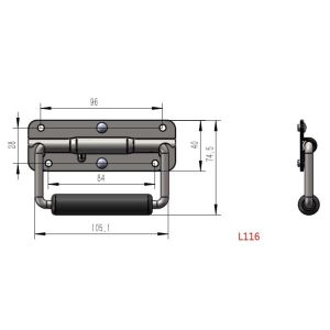 Electroplating Rubber Grips Heavy Duty Surface Mount Spring Loaded Handle