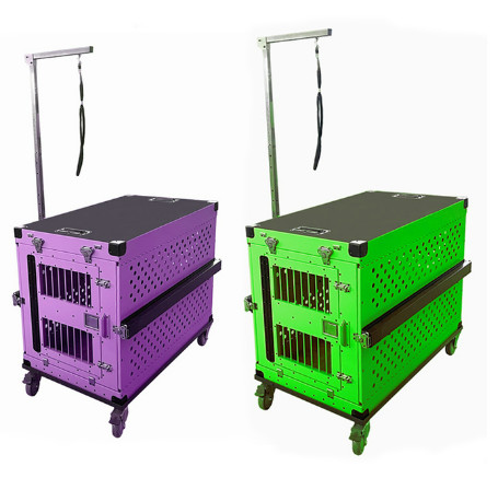 Quality Lightweight Custom Aluminum Dog Boxes Collapsible Kennel Crate 24 Inch wholesale