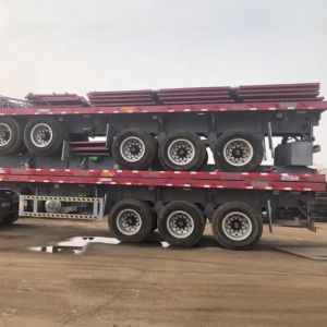 3 Axle 20ft Shipping Container Flatbed Semi Truck Flatbed Semi Trailer With
