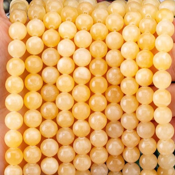 Quality 8mm Lighter Honey Jade Gemstone Beads Healing Crystal Stone Beads For Jewelry Making wholesale