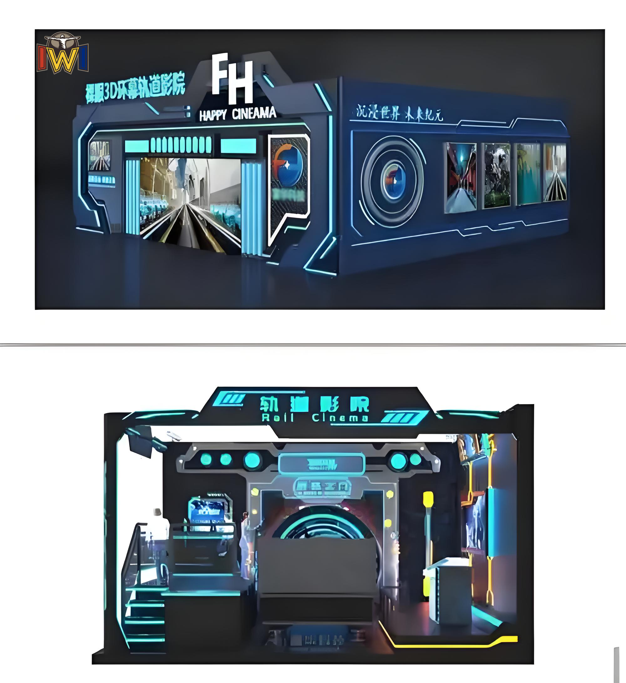 Curved Screen 4D 9D Flying Theater for Theme Parks with CE Rohs